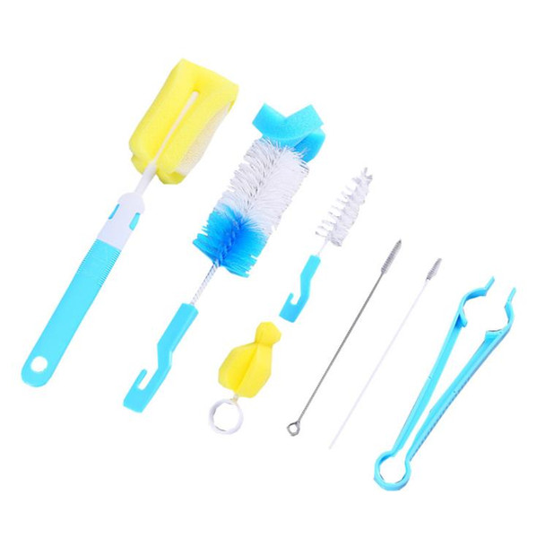 sponge plastic bottle Brushes Cleaner Bottle Clamp Nipple Clip Glass Milk Bottle Cleaning