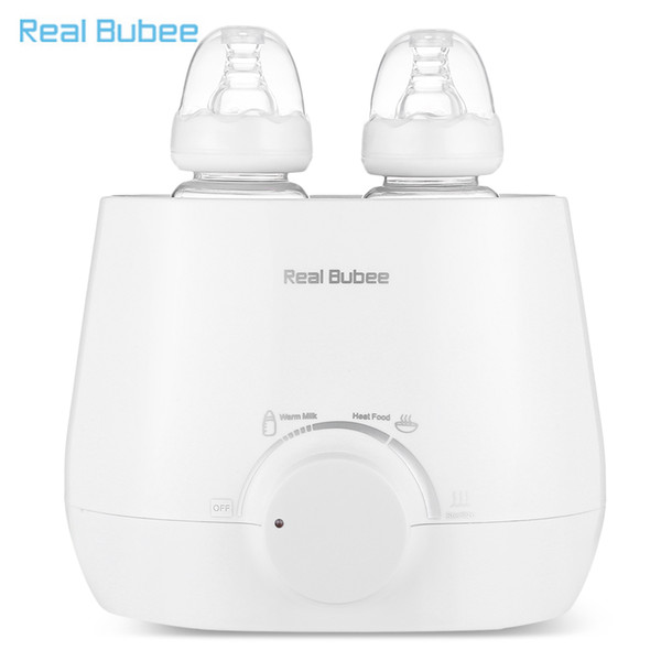 Real Bubee Electric Milk Warmer Baby Feeding Double Bottle Sterilizer Baby Milk Heating Thermostat Warmer Disinfection US Plug