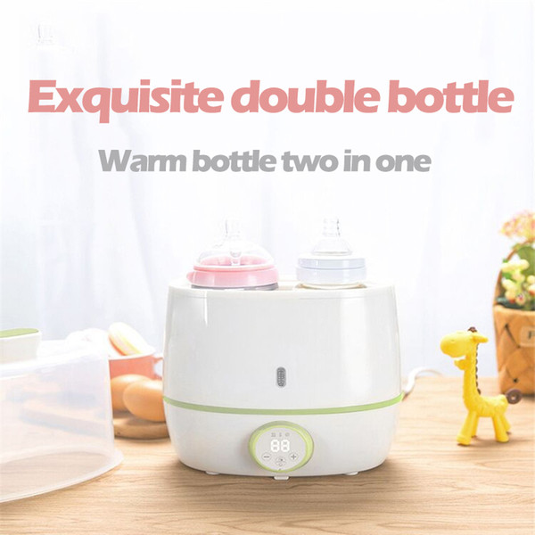 Free shipping 220V double bottle without BPA warm milk PP material sterilizer two in one bottle warm milk heating intelligent insulation