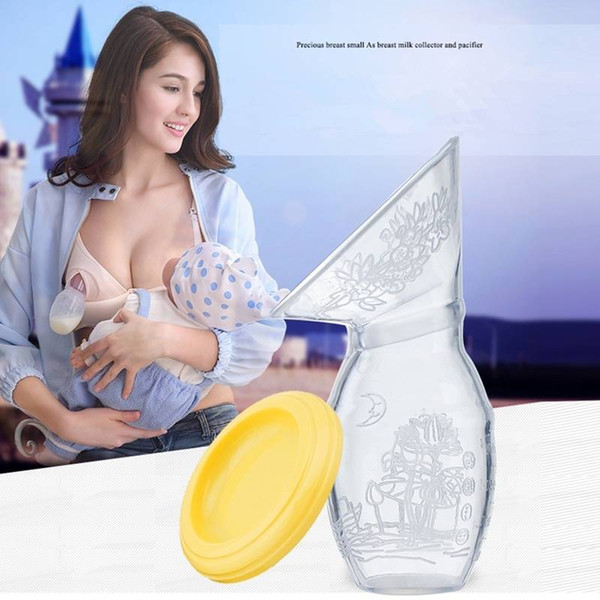 Fashion Mum Breastfeeding Pump With Lid Manual Breast Milk Saver Suction Bottle Container Safety Baby Silicone Breastfeeding