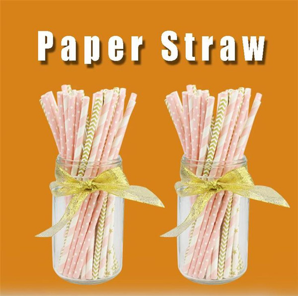 Paper Straw Environmental Colorful Paper Straw Straight 200style Drinking Straw Wedding Kids Birthday Party Decoration Supplies