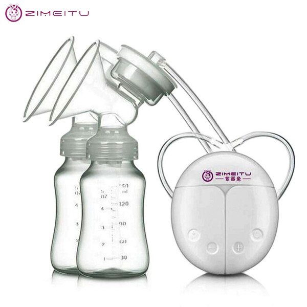 ZIMEITU Double Electric Breast Pumps Powerful Nipple Suction USB Electric Breast Pump With Baby Milk Bottle Cold Heat Pad Nippl