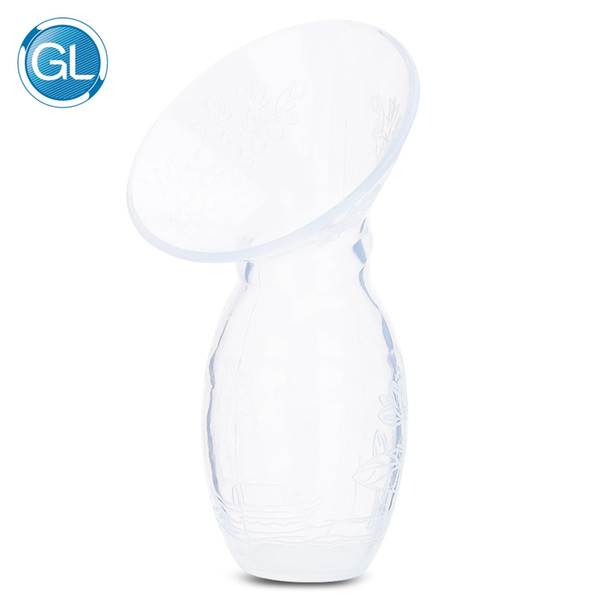 GL Silicone Milk Collector Safety PP Manual Breast Feeding Pump with Cover Baby Infant Breastfeeding Collector BPA free Food-grade Pumps