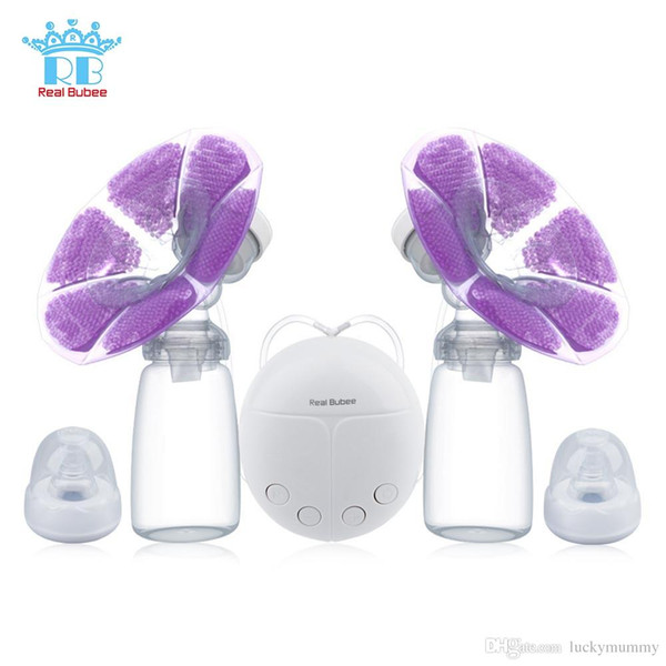 Real Bubee Convenient USB PP Double Electric Breast Pump With Milk Bottle BPA free Powerful Breast Pumps Baby Breast Feeding +TNB88