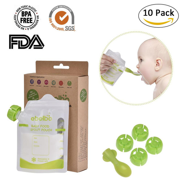 10Pcs 180ml Mother Breast Milk Storage Bag Baby Liquid Food Storage Bags Double Zippers Reusable BPA free Breast Milk Storage