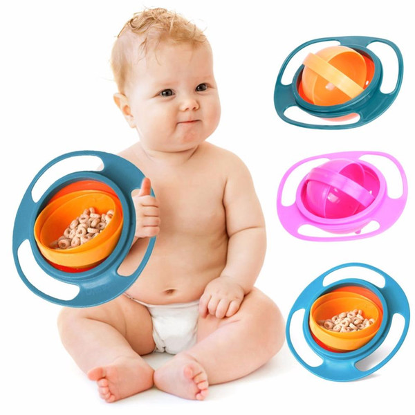 360 Rotating Balance Gyro Bowl Bowl With Lid Avoid Food Spilling Universal Gyro Children Creation Baby Bowl As Feeding Supplies