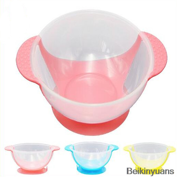 Infant baby child child feeding training bowl cartoon binaural baby feeding tableware children plate suction cup bowl