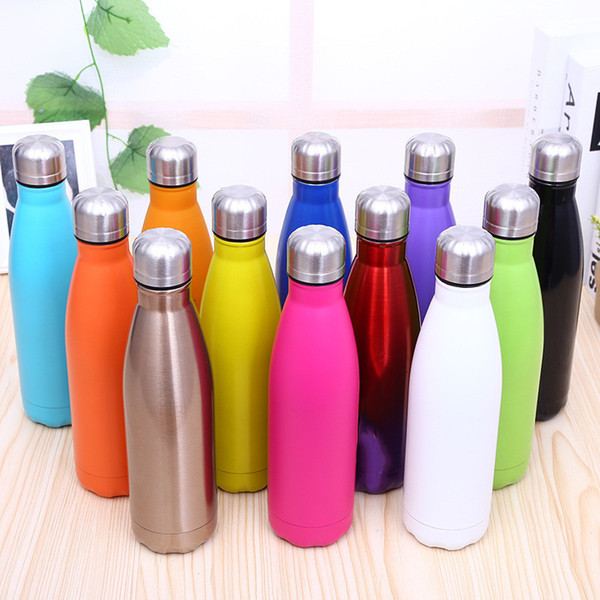 Cola Shaped Water Bottle Vacuum Insulated Travel Water Bottle Stainless Steel Double Wall Coke Shape Outdoor Climbing Water Bottle Hot A4130