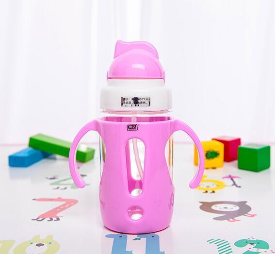 Bottle Portable No Spill Cup My Plastic Bottle Children's Small Kettle With Straw Food Grade Slide Cover Free Shippi