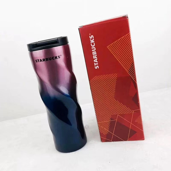 New Starbucks 304 Stainless Steel Cup Gradient Colors for Men and Women Students with Covered Portable Coffee Cups