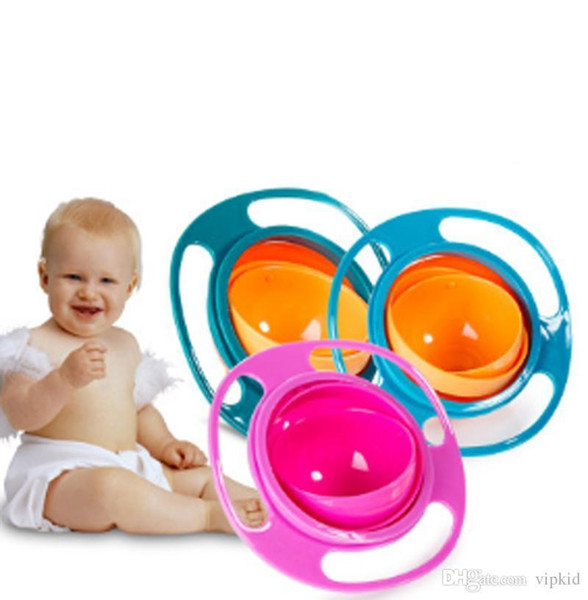 ht Practical Kid Baby Non Spil Feeding Toddler Gyro Bowl 360 Rotating Baby Avoid Food Spilling Children Creation Bowl As Feeding