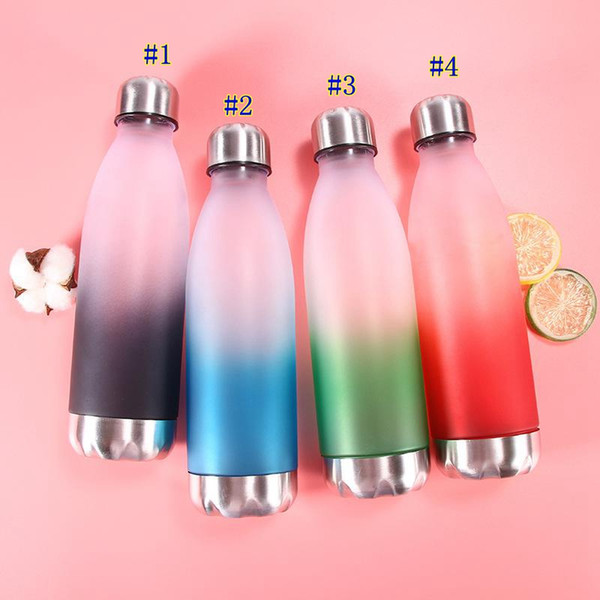 500ml Men And Women Frosted Water Bottles Leak Prevention Cup Fashion Heat Resistant Mug 4 colors MMA2420-1