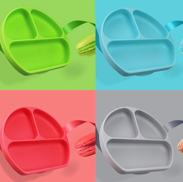 American Bumkins Children's Smiley Dinner Plate Complementary Food Bowl Sub-Sucker Bowl Baby Silicone Drop Resistant Outlet