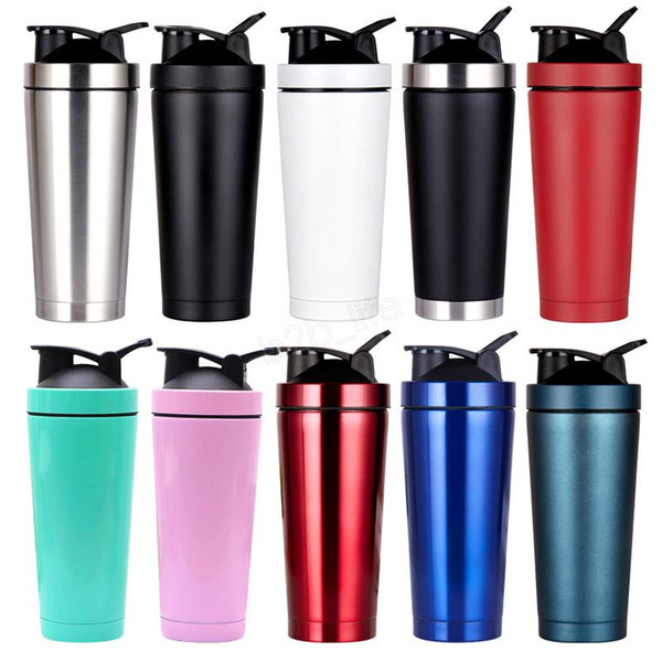 750ml Insulated Vacuum Shake Cup 304 Stainless Steel Sports thermos Protein Drinkware Coffee Mugs wotter bottle A-LJA2989