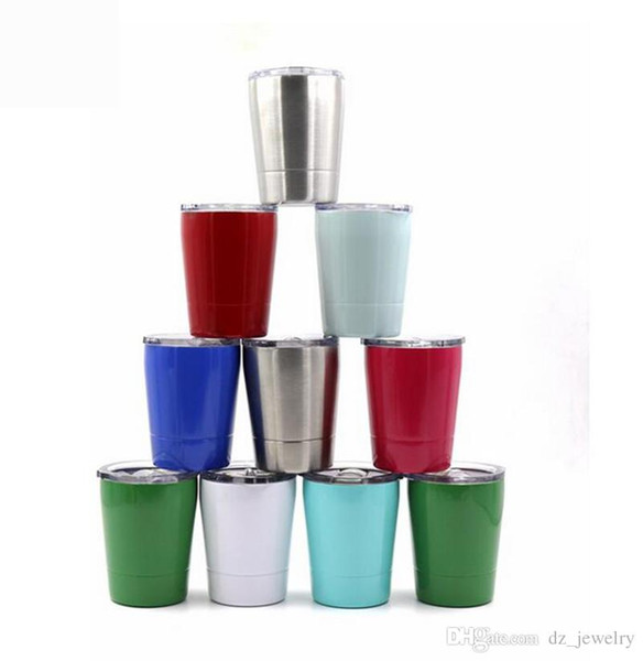 8.5oz Wine Glasse Stainless Steel Cups Travel Vehicle Beer Mug non-Vacuum Mugs