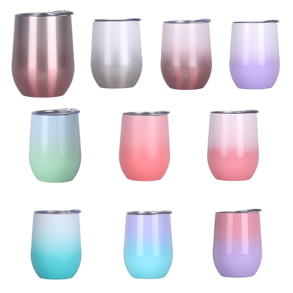 12oz Swig Children Egg Cup Wine Glass Stemless Vacuum Coffee Mugs Stainless Steel Insulation Tumbler Water Bottle Travel Mug With Lid M751