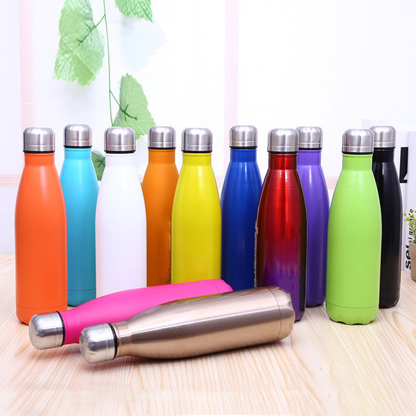 15 Color Cola Shaped Water Bottle Vacuum Insulated Travel Water Bottles Stainless Steel Double Wall Coke Sports Outdoor Water Bottle A41301