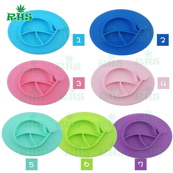 Whale shape mat 100% Food grade silicone baby placemat Cheap silicone placemat and plate baby plate set with 7 colors wholesale S-03