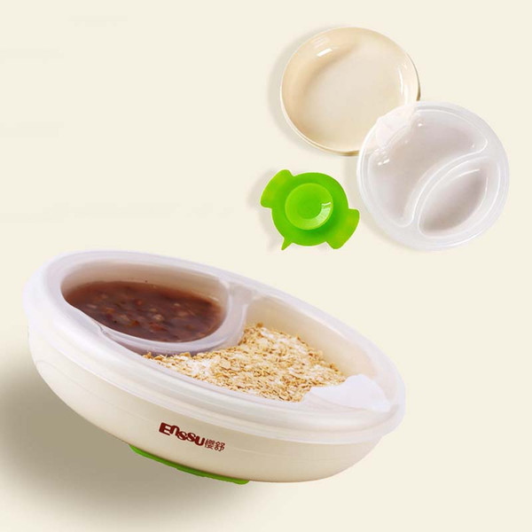 1pcs 300ml Baby Warming Plate Dish Bowl Hot Water Insulation Feeding Dinnerware Tableware with Gift Sucker Drop Shipping