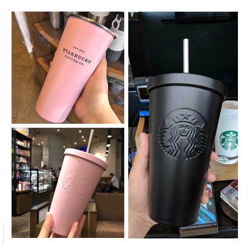 New 2019 classic Starbucks stainless steel mug INS desktop mug with lid coffee cup fashion couple sippy cup