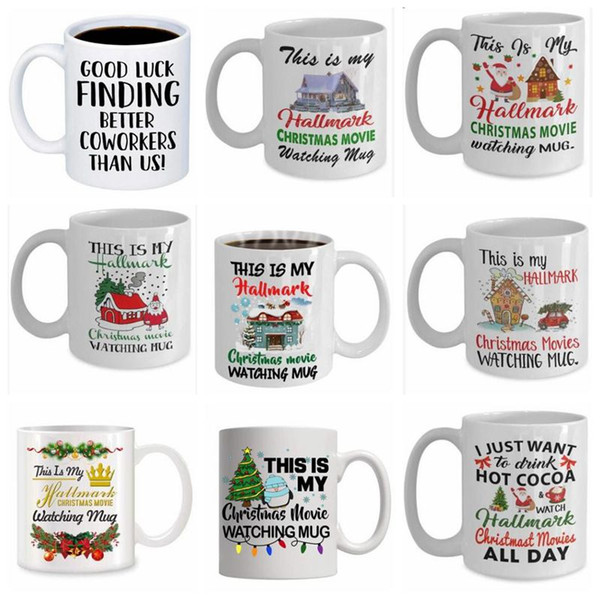 Ceramic Cups Mug Christmas Friends Coffee Mugs Movies Breakfast Milk Cups Outdoor Travel Coffee Beer Water Bottle Letter Printed EYP6748