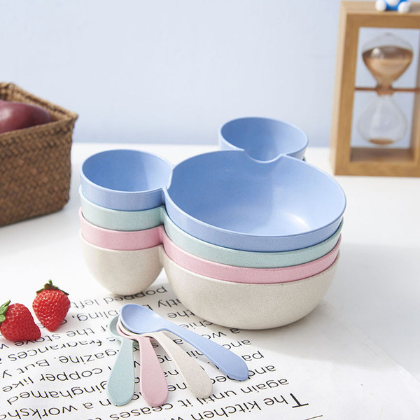 Nicely Cartoon Children Bowl Dishes Baby Feeding Bowls Degradable Material Baby Dinner Food Container Fruit Plate Kids Tableware