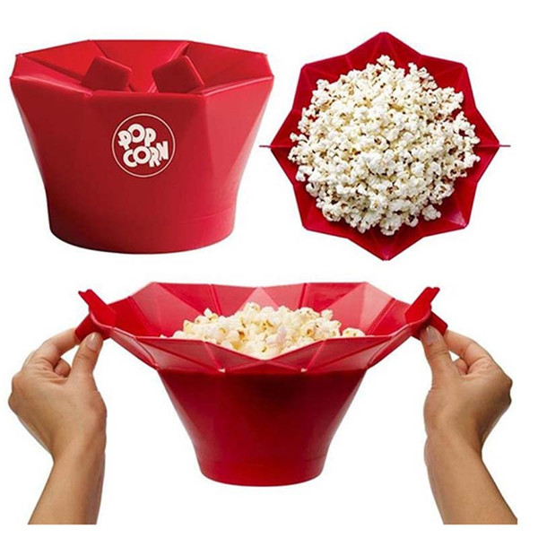 Baby Feeding Microwave Popcorn Silicone Bowls 2018 New Microwave Silicone Popcorn Bowl Kitchen Easy Tools