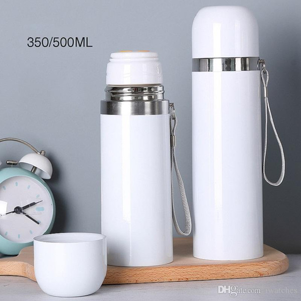 MDF sublimation blank 350ml/500ml heat transfer cup DIY 304 stainless steel thermos cup white paint coated cup