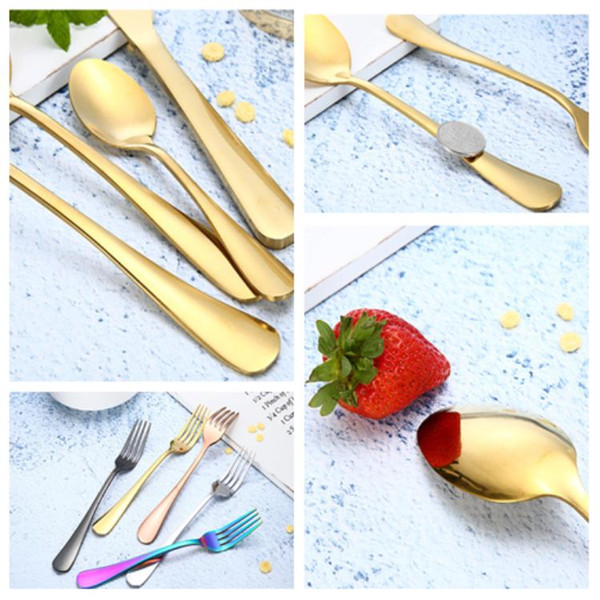 New fashion 1set=4pcs stainless steel cutlery knife fork spoon western steak Dinnerware Sets cutlery child tablewareT2I5136