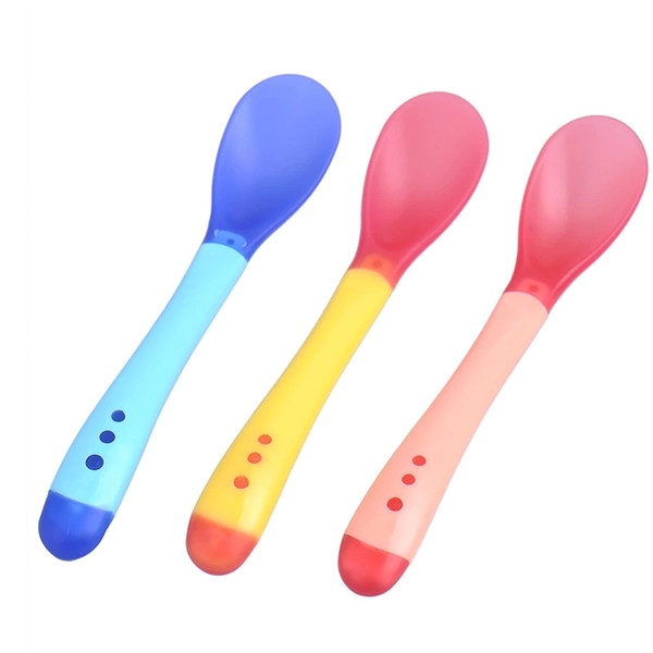 3Pcs/lot Silicone Baby Safety Infant Feeding Spoons Kids Children Boy Girl Toddler Flatware Drop free Shipping Wholesale