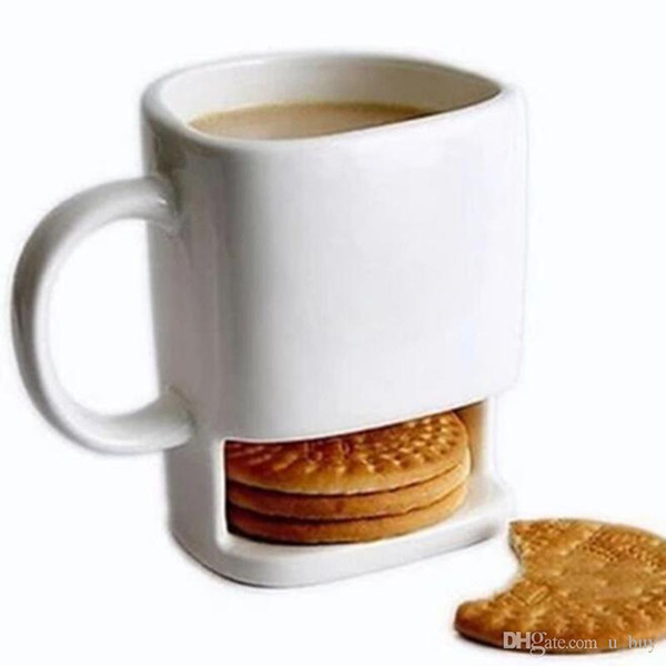 24 pcs Ceramic Milk Cups with Biscuit Holder Dunk Cookies Coffee Mugs Storage for Dessert Christmas Gifts Ceramic Cookie Mug