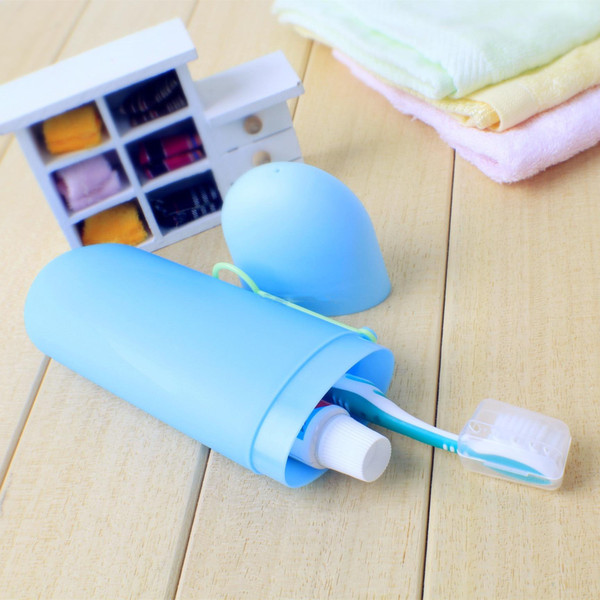 Solid colors portable travel toothpaste toothbrush holder cap case household storage cup outdoor holder bothroom accessories