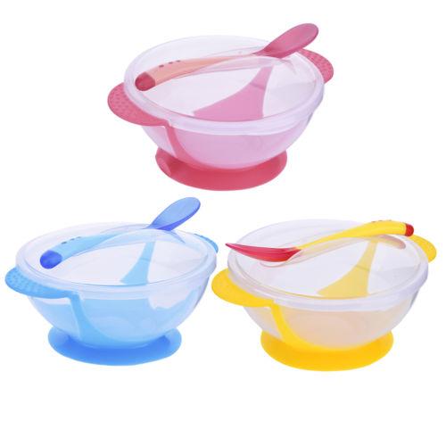 2019 New Arrival Baby Sucker Bowl Spoon Fork Set Anti-Slip Learning Dishes Children Training Solid Feeding Dishes Hot Sale