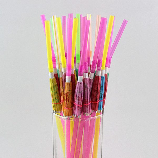 Umbrella Straws Disposable cocktail Drinking Straws for Party Bar Wine straws bar home Supplies free shipping