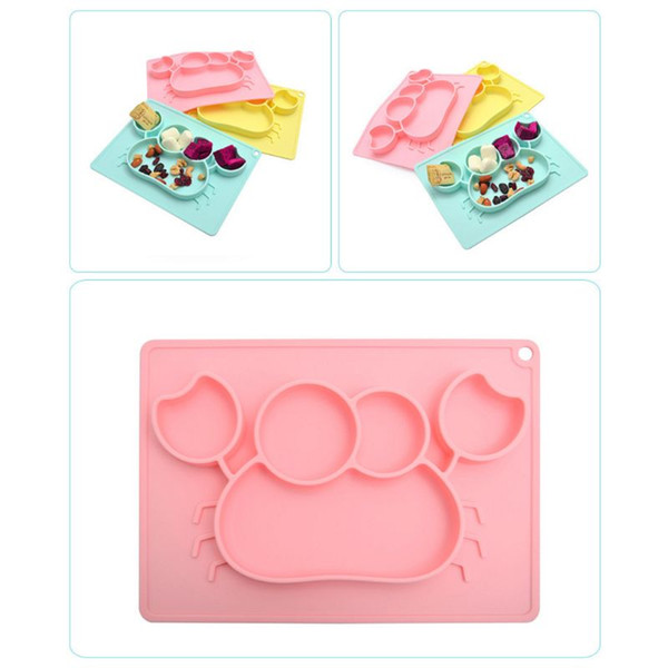 Cartoon Baby Feeding Silicone Plate Bowl Kids Feeding Tray Tableware Accessories