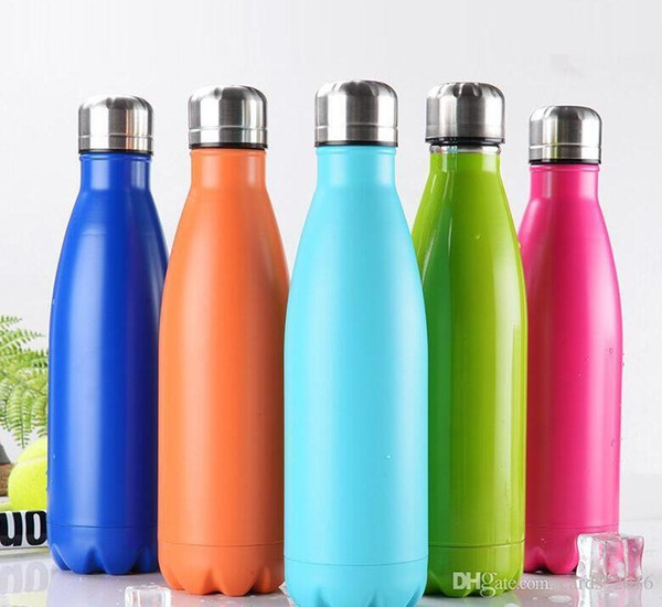 12 colors Cola Shaped water bottle Vacuum Insulated Travel Water Bottle Double Walled Stainless Steel coke shape Outdoor Water Bottle