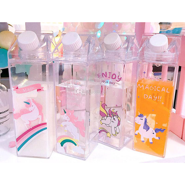 Cute Girl Water Bottlle My Drinking Container Flamingo Unicorn Coffee Groot Milk Bottle Children's daily necessities cup