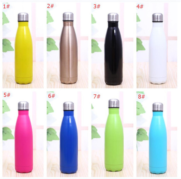 Cola Shaped Water Bottle Vacuum Insulated Travel Water Bottle Stainless Steel Double Wall Coke Shape Outdoor Climbig Water Bottle Cup A41301