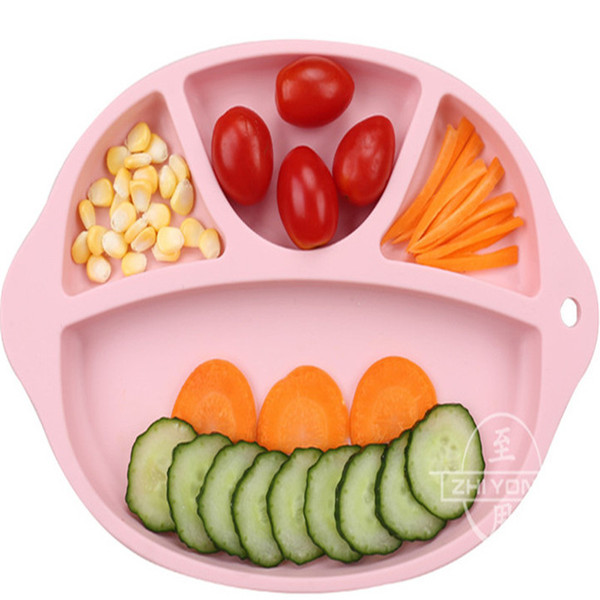 Food grade silicon baby eating mat portable baby service plate safe and durable OPP bulk packing K0337