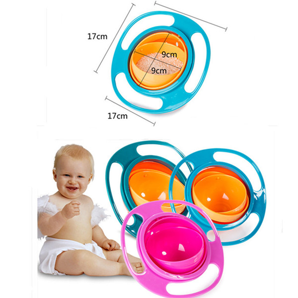 3 Colors New Practical Design Children Kids Baby Toys Universal 360 Rotate Spill-Proof Bowl Dishes