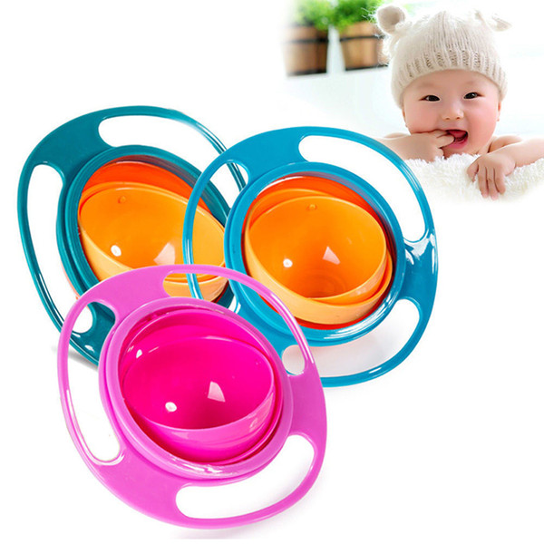 Universal Gyro Bowl Children's Toddlers Baby Kids Toy Bowl Non Spill Eat Food Snacks Bowl With Retail Box Children Christmas Gifts 170712