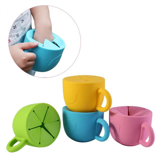 Baby Infant Bowl Snack dishes Silicone Cup Toddler Kid Feeding Food Bowl Handle Snack Storage Container Children Plate Tableware