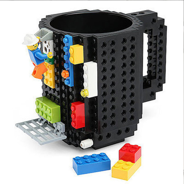 Mugs Cups For Kids DIY Block Puzzle 12oz Mugs Drinkware Lid Building Blocks Mug Creative Mugs Funny Toys For Children cups