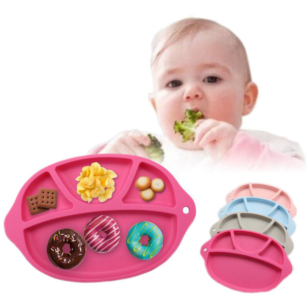 Silicone Baby Bowl Safe Silicone Placemat Separated Design Plate Slip-resistant Kid Snack Dinner Plate Baby Feeding Bowl