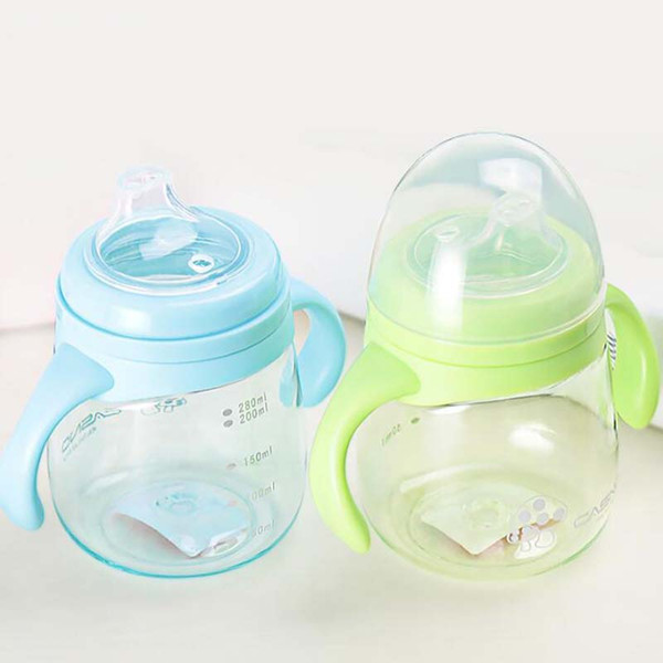 280ml Baby Delicate Sippy Cup with handle Soft Spout Infant Kids Learning Drinking Water Milk Fruit Juice Cup Kids Training Cups