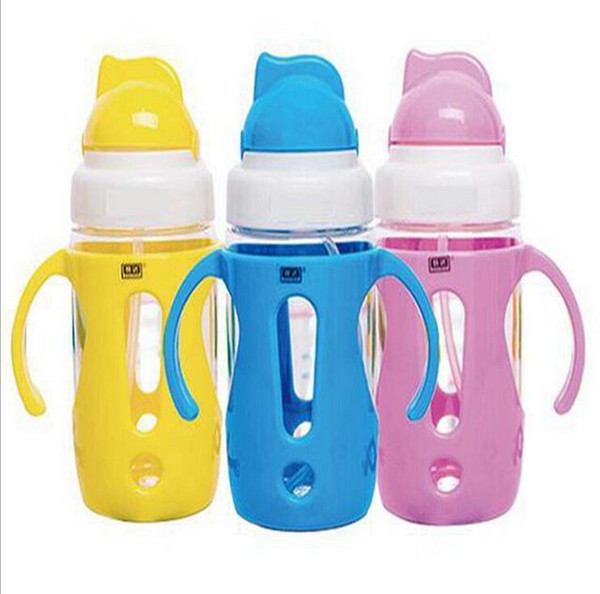 Baby Feeding Water Bottle Portable No Spill Cup My Plastic Bottle Children's Small Kettle With Straw Food Grade Slide Cover Free Shippi