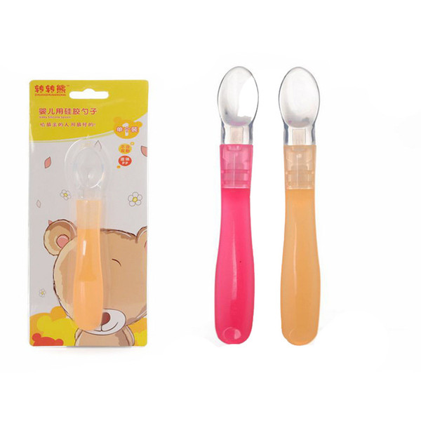 Go Bear Factory Direct Baby Silicone Soft Spoon Baby Special Spoon / Baby Feeding Tableware 8069