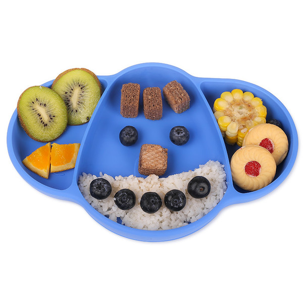 Wholesale Baby Elephant Silicone Suction Plate Placemat with Lid for Toddlers, Baby Led Weaning, Baby Eating Mat, Nonslip Grip, Portable