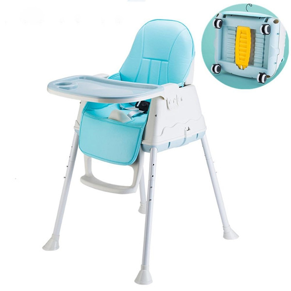 Kidlove Multifunctional Adjustable Baby Kids Safety Dining High Chair Booster with Seat Wheels Warm Cushion New High Quality CJ191115