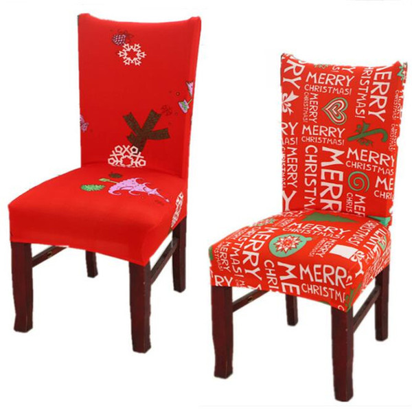 christmas Chair covers Home Dining flower printed Chair Cover Removable Santa Claus Xmas Slipcovers Seat Covers Table Party Decor Ornaments